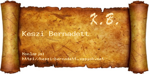 Keszi Bernadett névjegykártya